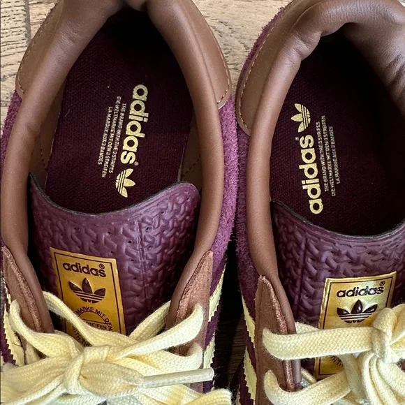 Adidas Gazelle Maroon and Cream Sneakers - Picture 6 of 7